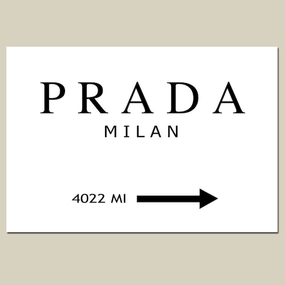 PRADA MILAN - 13x19 Large Size Print - Black and White - Gossip Girl, Fashion, Art - Customizable With Your City or State