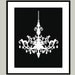 Chandelier - 8x10 Print - Modern Chandelier Silhouette - Choose Your Colors - Shown in Black, Gray, Aqua, Yellow, and More