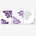 Floral Trio - Set of Three Coordinating 8x10 Prints - Choose Your Colors - Shown in Purple and Gray Medley - Modern Nursery Decor