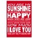 You Are My Sunshine, My Only Sunshine - 11x17 Print - Nursery Decor - Choose Your Colors - Shown in Turquoise, Light Aqua Blue, and More