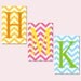 Modern Chevron Monogram Trio - Set of Three 11x17 Customizable Zig Zag Chevron Initial Prints - Choose Your Colors - Kids Wall Art