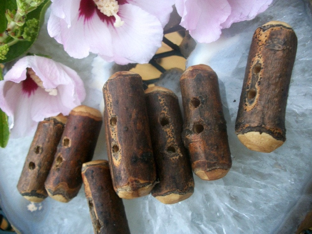 Reserved - 12 Cherry Tree Branch Toggle Buttons.. Red Cherry Wood - 1 7/8 inch for Knitting, Sewing, Crochet Artists