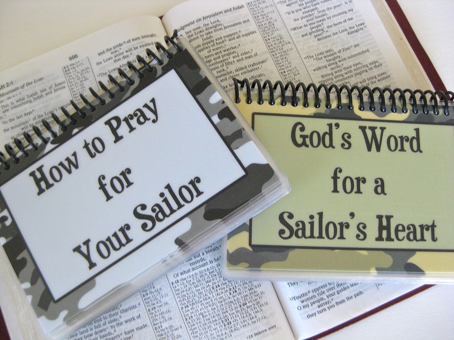 How to Pray for Your Sailor/God's Word for a Sailor's Heart - PERSONALIZED Combo Set, Spiral-Bound, Laminated Cards
