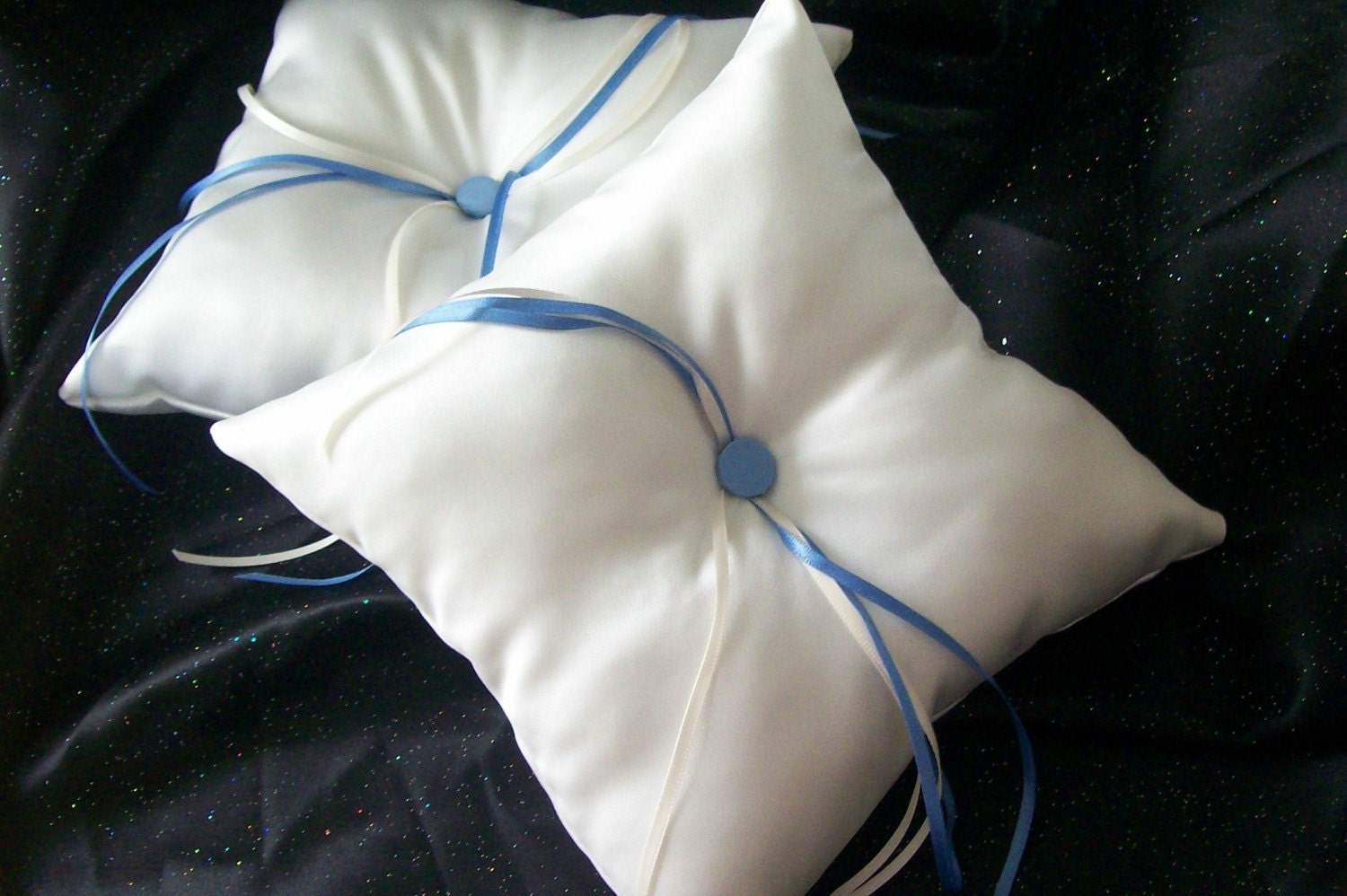 Set of 2 Custom Color Accent Ring Bearer Pillows