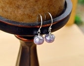 Pearl Earrings - lilac pearls, sterling silver
