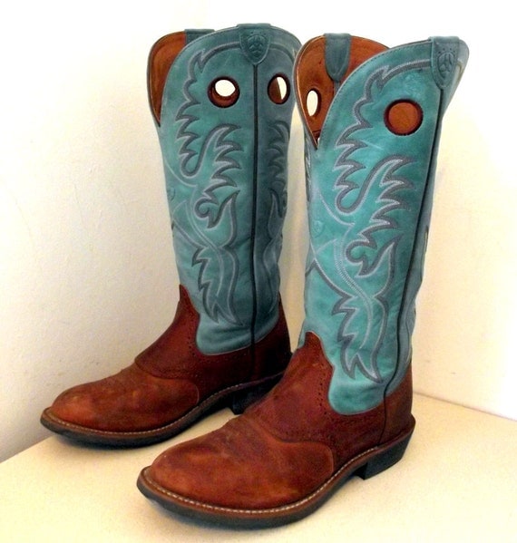 turquoise ariat booties
