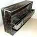 Vintage Metal Tool tote with black chippy paint -- great Industrial basket
