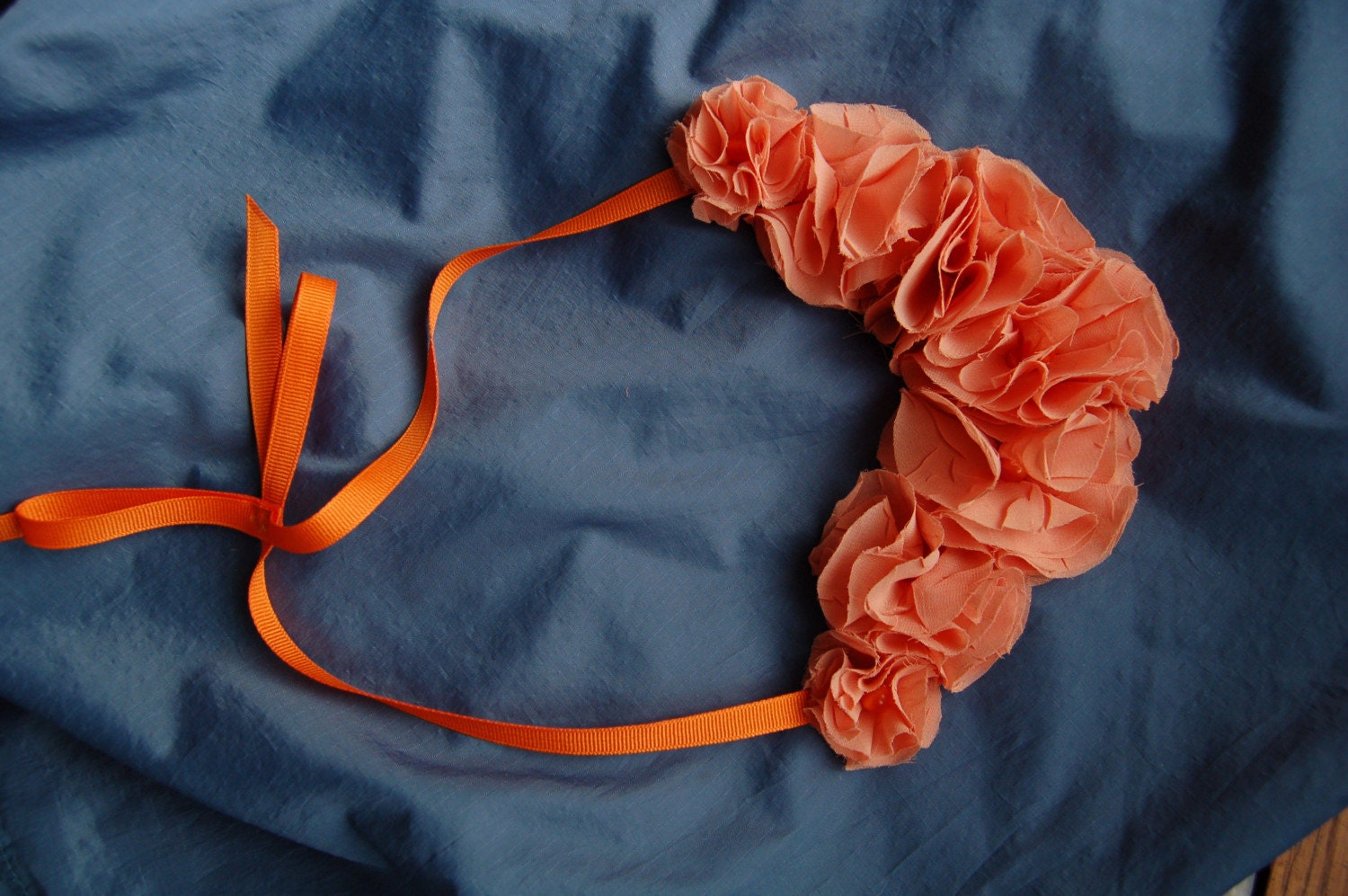 Wind Tossed Flowers Necklace- Orange