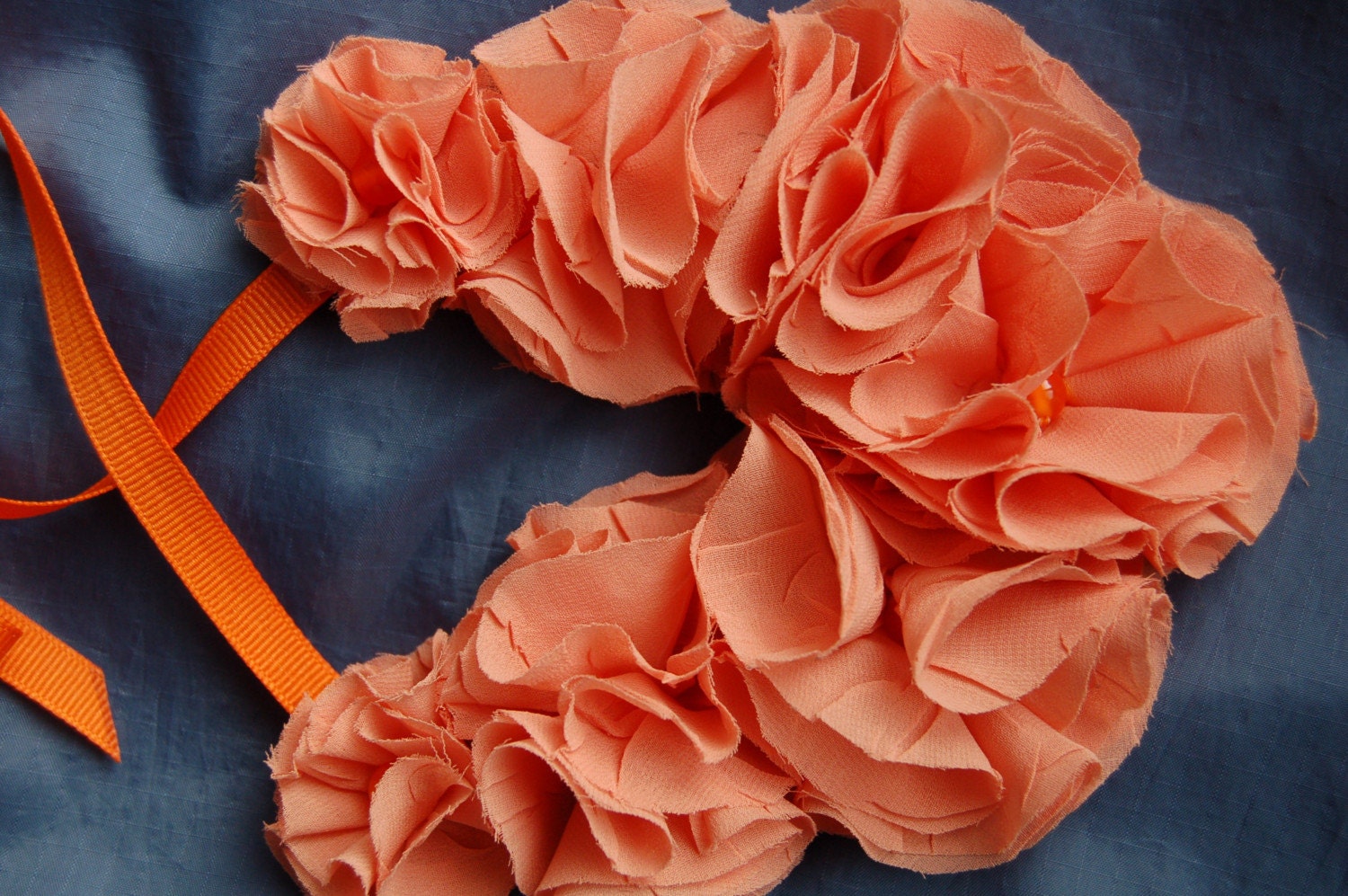 Wind Tossed Flowers Necklace- Orange