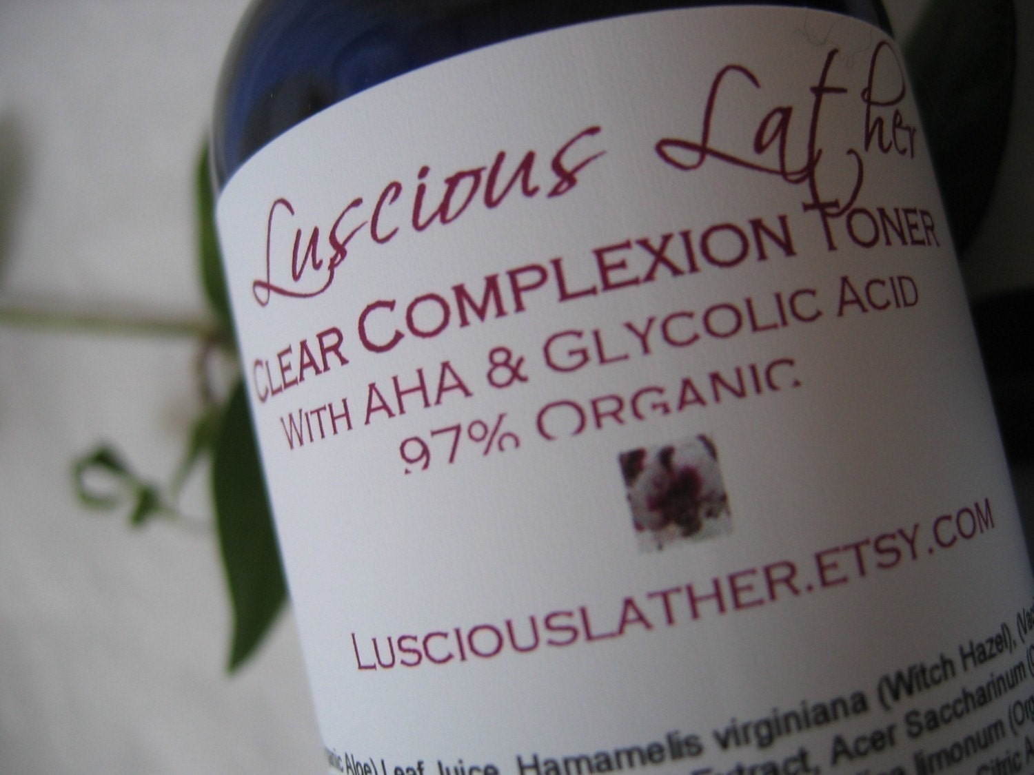 Clear Complexion Toner with AHAs, DMAE and Essential Oils - 97 Percent Organic, Paraben Free
