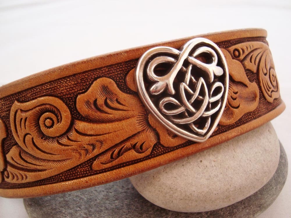 Celtic cowgirl leather cuff
