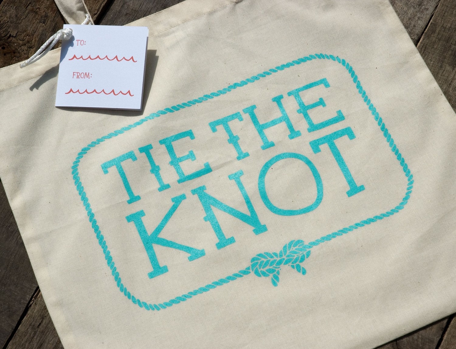 Tie the Knot Tote Bag, AQUA