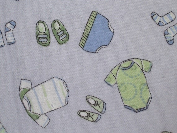 Flannel Cotton Print Fabric Baby Boy By the Yard by bluemustang