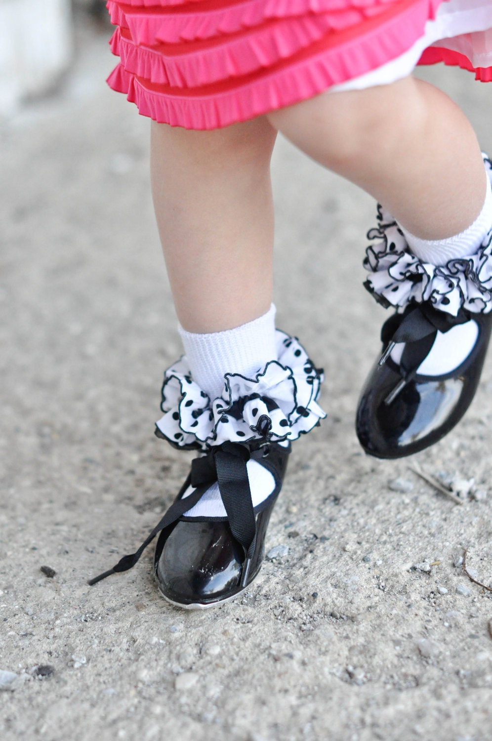 Polka Dot Ruffle Ankle Socks other colors available by kangacoo