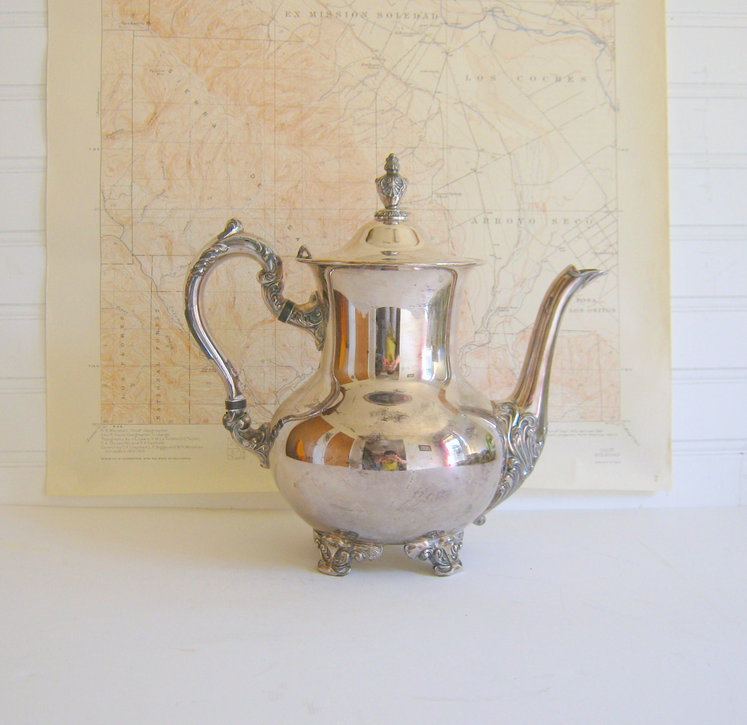 Reserved for Neridah Vintage Silver Plated Teapot Cottage Chic by RollingHillsVintage on Etsy
