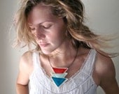 Kin Necklace - tribal - geometric shapes - fiber statement piece - chevron - By Corrieberry Pie