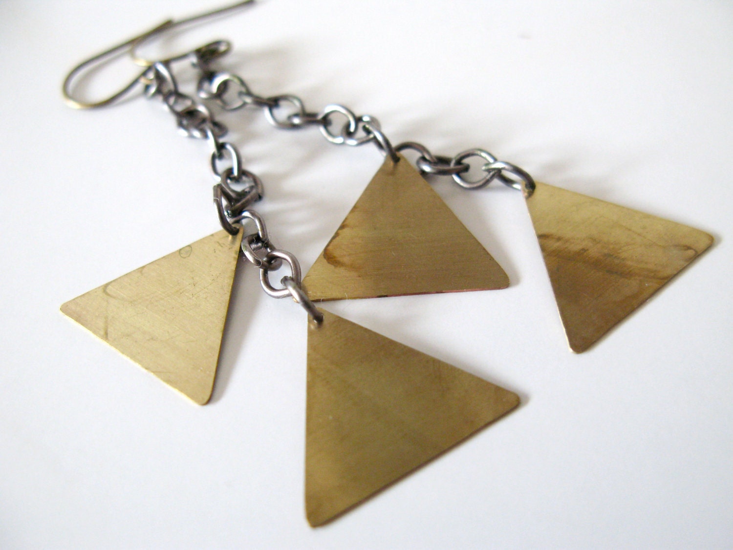 Triangulation Earrings - double triangle - tribal - geometric chevron - By Corrieberry Pie