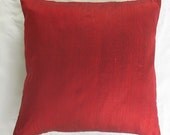 Red solid silk dupioni cushion cover 20X20 inch decorative throw pillow cover