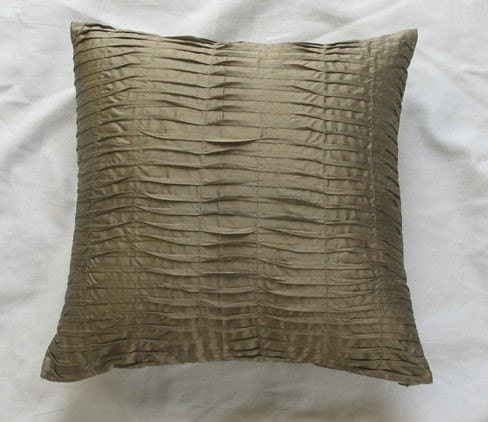 khaki /brown pleated throw pillow cover 16 inch decorative cushion cover  IN STOCK