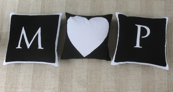 Alphabet- Word monogram pillows  Custom Made-18 inch  throw cushions - letter, color can be changed