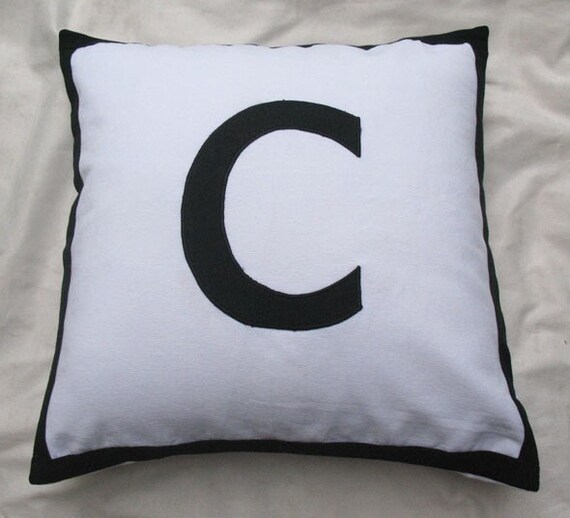 Monogrammed pillows -alphabet word letter - Set of 2 - Customize color and letter 20 inch