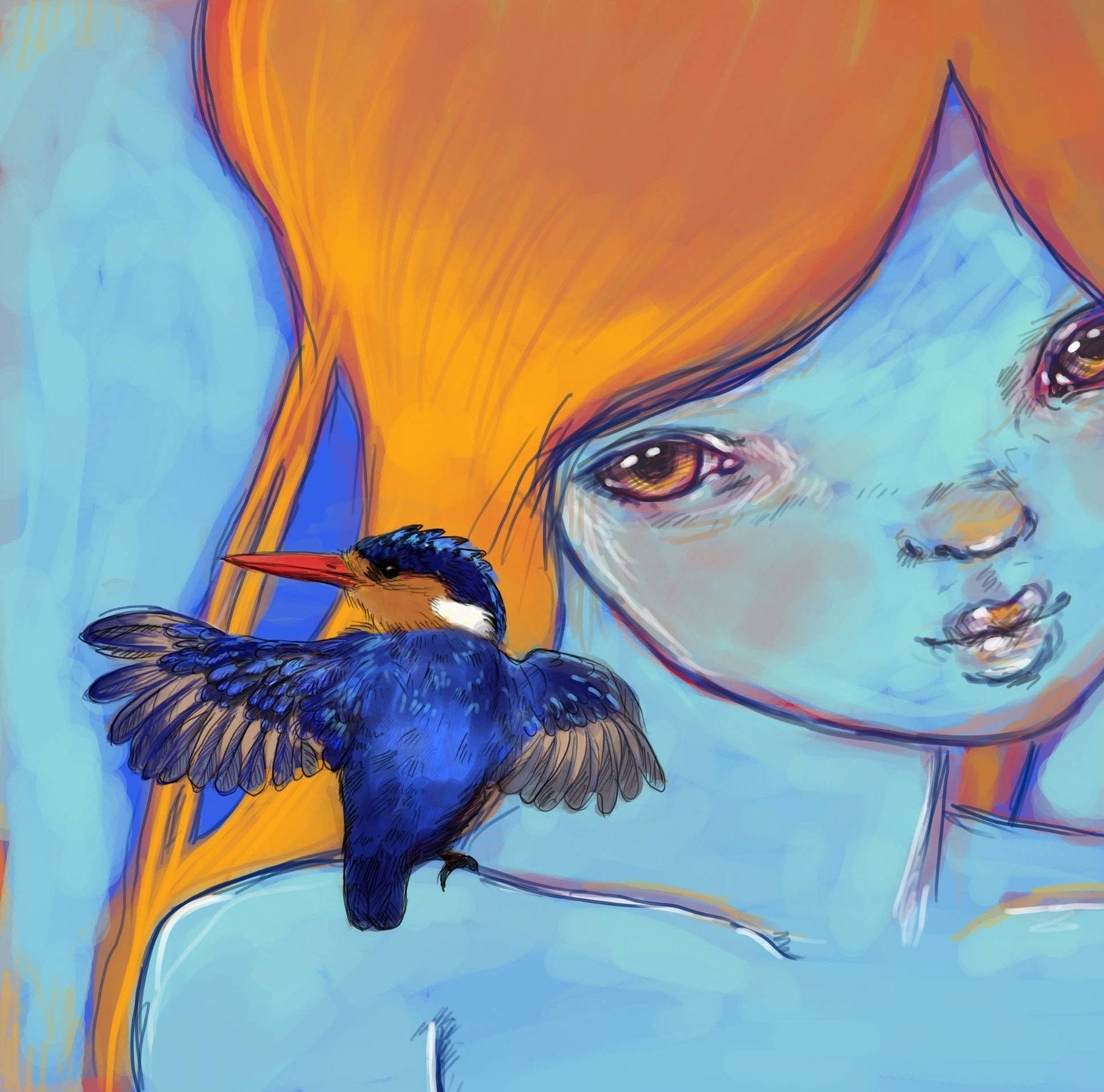 Malachite Kingfisher Limited Edition Art Print