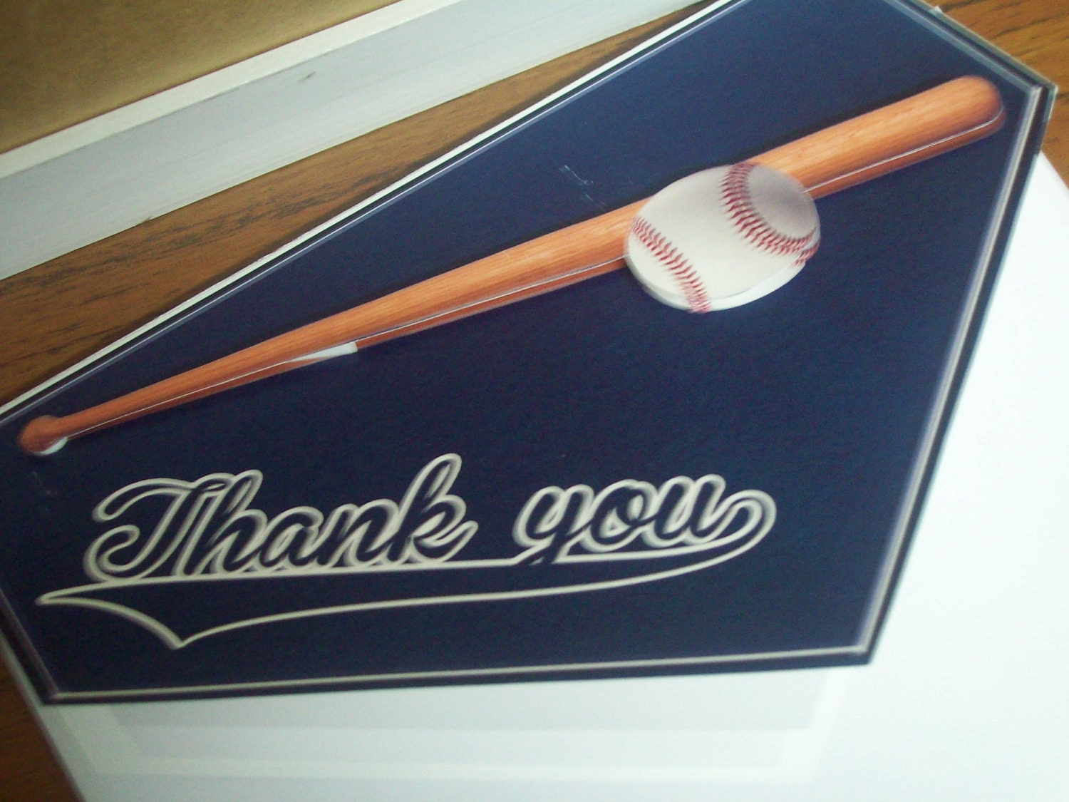 Baseball Thank You Card - Baseball Bat Homeplate - Male Thank You Card - Printed Card - Made to Order
