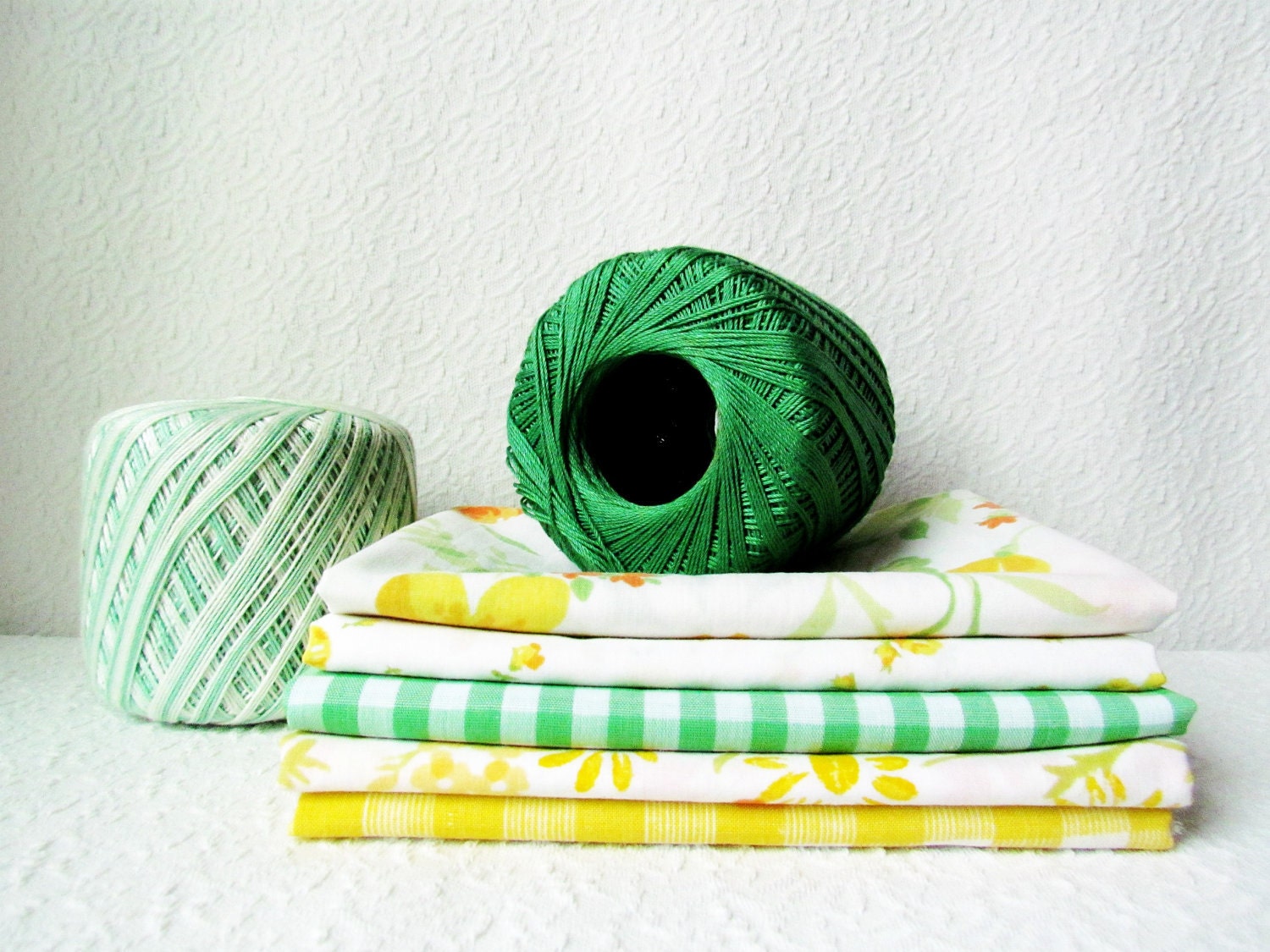 Set of 5 Vintage Sheet Fat Quarters Asst 24