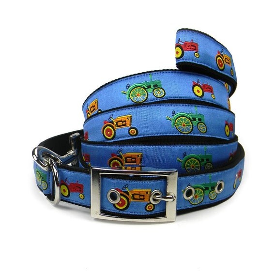 SALE - tractor dog collar and leash set - Last One SALE - tractor dog collar and leash set - Last One