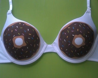 Handpainted Chocolate Sprinkle Donut Bra