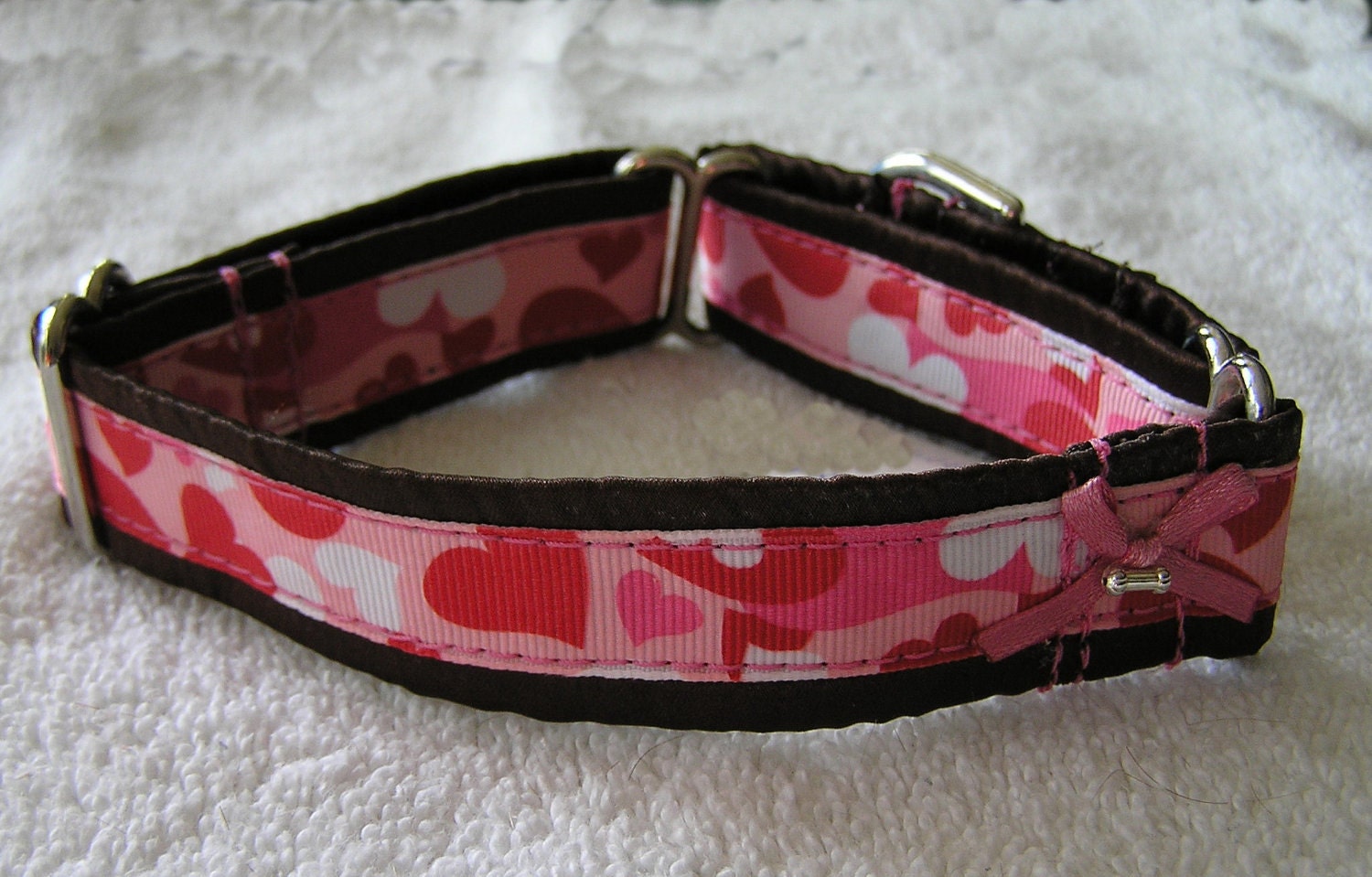 SALE SALE SALE. Camo Hearts Martingale dog collar