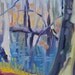 Original painting 'Cypress Swamp' by Linda Hunt 6X8