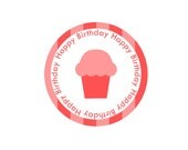 Happy Birthday Cupcake Toppers - INSTANT DOWNLOAD