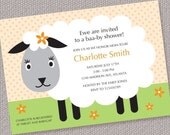 Little Ewe Neutral Baby Shower Invitation Printable Personalized Custom (Digital File) Il_170x135