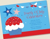 Patriotic Cupcake 4th of July Party Invitation Printable Personalized (Digital File) Il_170x135