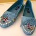 Indian Beaded Moccasins Fringe Laced Size 9 Leather