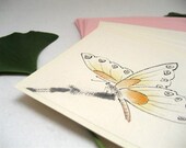 Butterfly on Branch - 1 Handpainted Card and Envelope