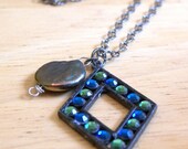 Vintage  Diamond Rhinestone Reclaimed Pendant