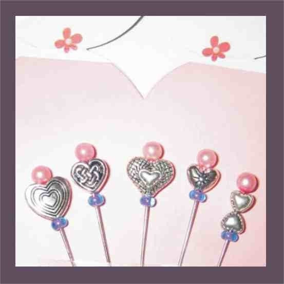 Tibet Silver - Valentine -  Decorative Quilting Pins