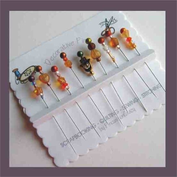 Fancy Pins Pin Toppers Decorative Sewing Pins by PincushionCrazy