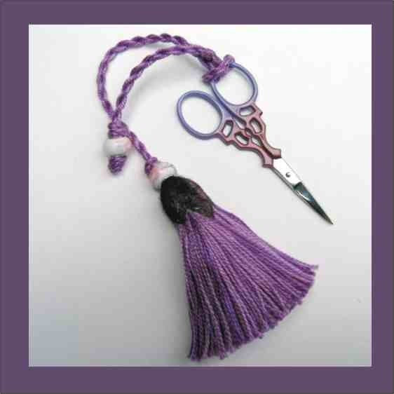Purple Tassel Fob - Matching Embroidery Scissors