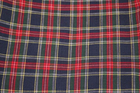 Blue Stewart Tartan Plaid Fabric by BippityAlice on Etsy