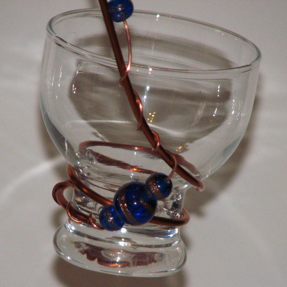 Copper Wire and Glass Bird Feeder