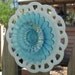Upcycled Glass Flower Garden Sculpture - White Blue
