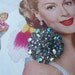 Vintage silver tone Aurora Borealis AB rhinestone cluster brooch Wedding Bridal