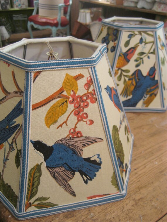 Vintage Bird Lamp Shade by lampshadelady on Etsy