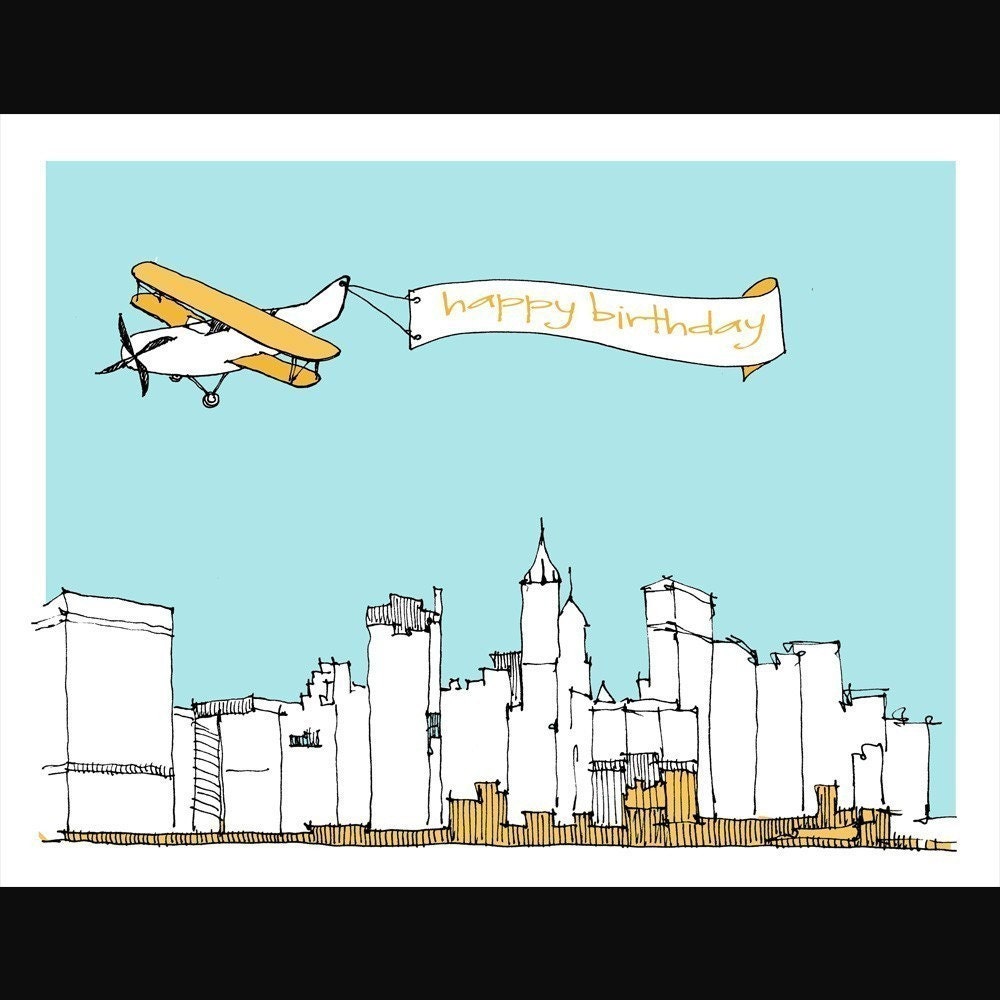 City Skyline Birthday Card