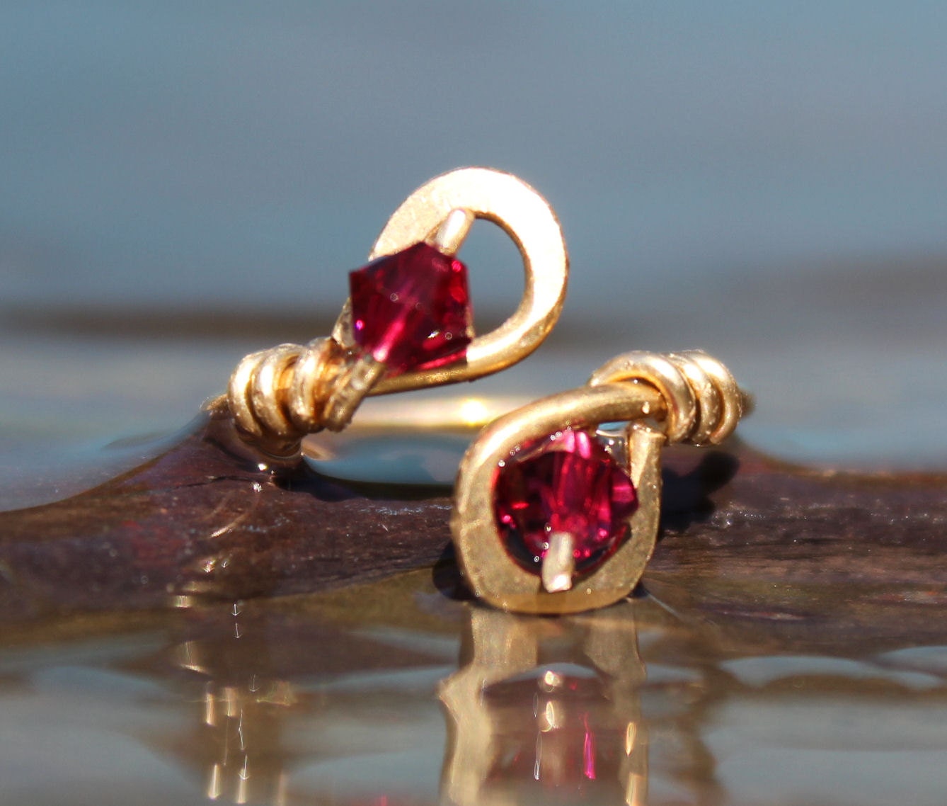 July's Ruby Birthstone Toe Ring