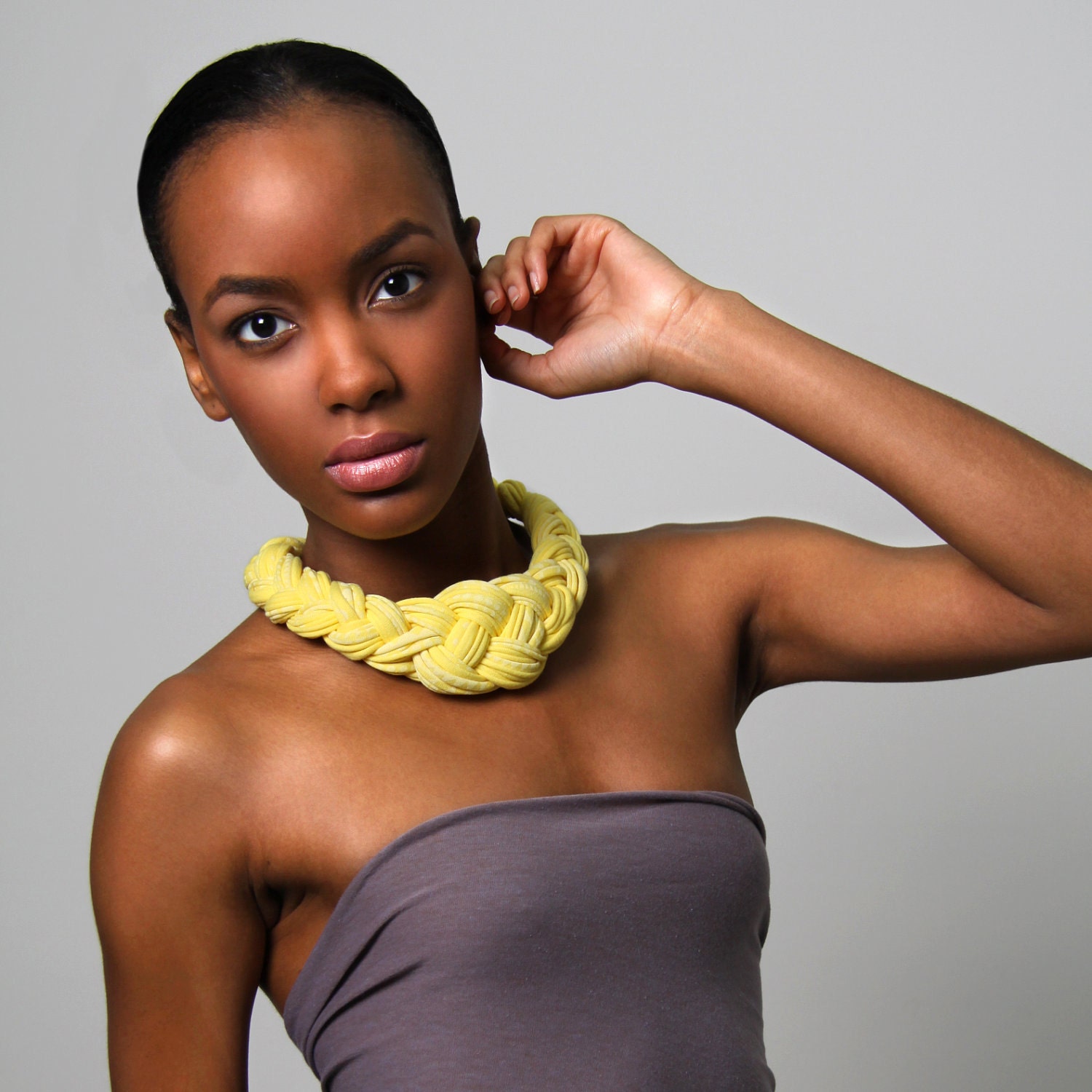 Collar Necklace Summer Neon Fabric Jewelry Choker Braided Tribal African Yellow Neckpiece Braid Knot Spring Fashion Jewelry Christmasinjuly