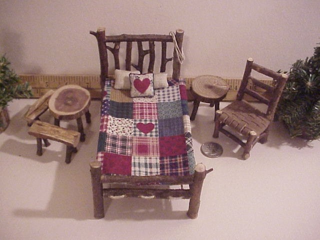 miniature log cabin furniture